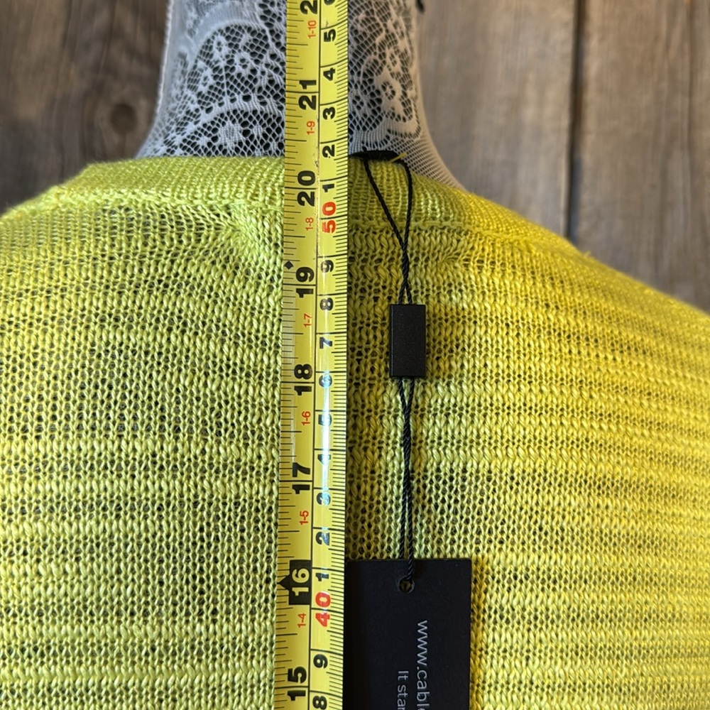 Bright Yellow Open-Front Sweater - Picture 5 of 11